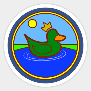 Royal Duck On A Pond Sticker